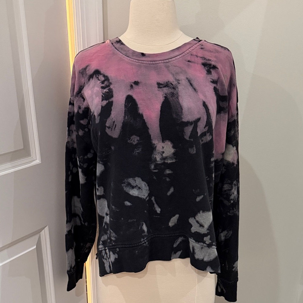 Rails Pink and Black Tie-Dye Sweatshirt